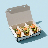 Caja de Papel para Comida para Llevar, Personalizada para Tacos, con Separador
