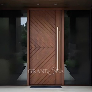 Porte d'entrée résidentielle de luxe en bois massif sculpté 3D, étanche et insonorisée – Nouveaux designs - Product Image 6
