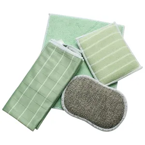 Obral besar kualitas tinggi kain pembersih bambu serat mikro untuk pembersihan dapur