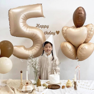 Palloncino Foil con numero di crema al caramello di vendita caldo <span class=keywords><strong>30</strong></span> pollici 40 pollici 0-9 <span class=keywords><strong>palloncini</strong></span> con numeri palloncino con decorazione per feste di buon compleanno - Product Image 5