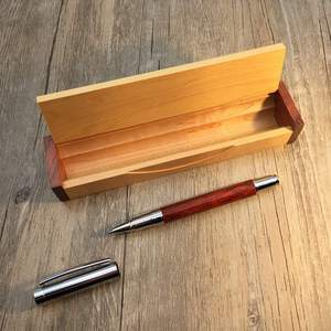 Stylo à roulettes en bois de rose, 1 pièce, avec boîte en bois élégante, Compatible avec l'<span class=keywords><strong>allemagne</strong></span> meuleuse, recharge, parfait pour les cadeaux - Product Image 5