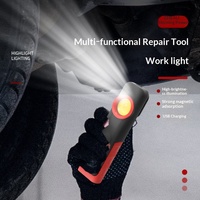Nouvelle lampe de travail LED 500 lumens haute luminosité pour réparation automobile, rechargeable par USB, base magnétique puissante et rotative à 180°