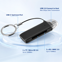Lector de Tarjetas USB 3.0 2 en 1, SD TF Micro SD, 5Gbps de Alta Velocidad, Chip GL3231, Mini Lector Portátil para Laptop, PC y Cámara