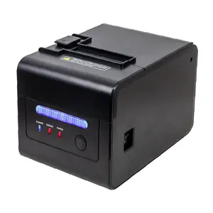 Impresora térmica de alta velocidad para restaurante, dispositivo de impresión de 80mm, 300 mm/s, USB + LAN + RS232, con cortador de sartén y cabezal térmico