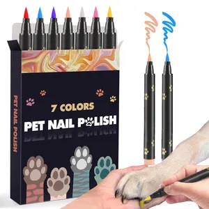 New Product 7 Colors Waterproof&Safe Pet Nail Polish Sets to DIY Beautiful Dog Nails Ideas
