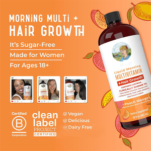 बायोटिन और ल्यूस्ट्रिवा-बालों के विकास, एंटी-एजिंग हर्बल सप्लीमेंट वाली महिलाओं के लिए थोक चीनी मुक्त तरल सुबह मल्टीविटामिन - Product Image 3