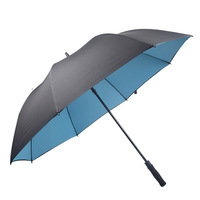 Parapluie de golf automatique double couche en fibre de verre de 30 pouces, poignée droite, 8 baleines en EVA, anti-UV, haut de gamme, idéal pour voiture, cadeau d'entreprise