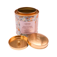 Boîte de conserve à double couvercle imprimée sur mesure avec couvercle intérieur gaufré Gravure sur métal Impression offset pour thé en vrac Collations Bonbons