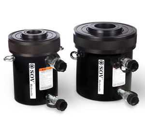 Cylindre hydraulique à piston creux de 150 tonnes avec diamètre du trou central - Product Image 2