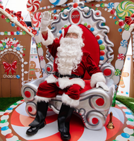 Grand trône de Noël rond en fibre de verre pour Père Noël, 180 cm, extérieur, imperméable, anti-UV, anti-corrosion, décoration d'usine