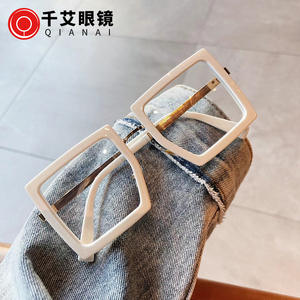 Lunettes anti-lumière bleue carrées pour femmes Qianai, monture intégrale, verres plats en PC, style coréen, lunettes tendance - Product Image 2