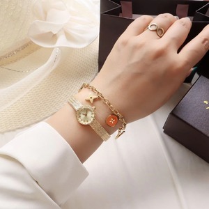 Montre à quartz pour femme avec cadran rond en laiton de luxe, décorée de diamants, logo personnalisé, cadeau pour filles - Product Image 2