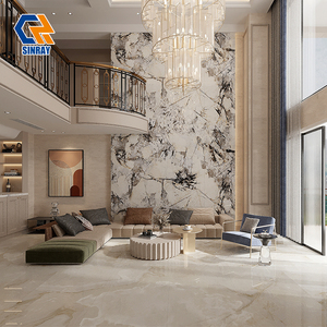 Dalles de sol et de mur en pierre frittée de porcelaine grand format gris 800x2600mm, brillantes, pleine masse, pour intérieur, antibactériennes - Product Image 3