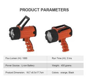 Lange Afstand Oplaadbare Led Spotlight Outdoor Handheld Drukvaste Emergency Lamp Zoeklicht Torch Oplaadbare