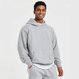 Custom High Quality 300gsm Heavyweight Pullover Hoodie French Terry Hoodies Drop Shoulder No <b>Strings</b> Heavy Oversized Men Hoodies - Product Image 1