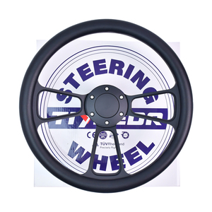 Volante Universal TIYPEOR de 350 mm con Soporte de Cuero y Hierro, Barra de Tres Radios, Logotipo Personalizable para Automóvil y Camioneta - Product Image 6