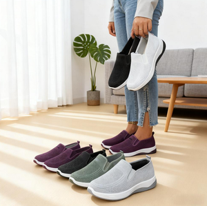 Chaussures de marche légères et confortables pour femmes, printemps et été, tige en maille, semelle en PVC résistante à l'usure, pour les mamans d'âge moyen - Product Image 5