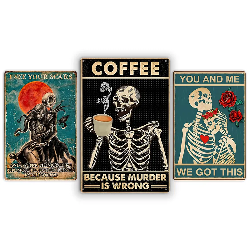 No Minimum Factory Manufacturer Custom Inspirational Wall Art Coffee Bar Man Cave Decor Metal Signs