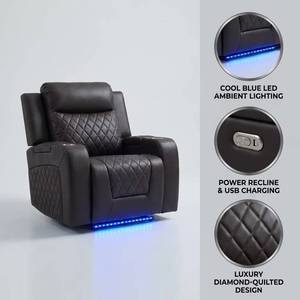 Sofá Reclinable Eléctrico Moderno, Tapizado en Cuero Sintético, Estructura de Madera, Extensible, Plegable, Diseño Ergonómico, Posición Ajustable - Product Image 2
