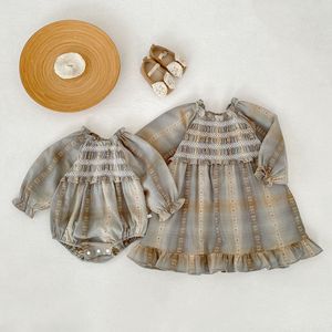 Lente baby romper met lange mouwen, meisjesjurkje, katoen, newborn babykleding - Product Image 2