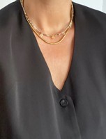 Mini collier de perles de pierre naturelle à facettes 2-3mm cristal de guérison or 18k chaîne en acier inoxydable bijoux de tour de cou délicats pour elle