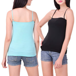 Débardeur court sportif et durable pour femme, sans couture, en modal, à bretelles spaghetti, sans manches, décontracté - Product Image 4