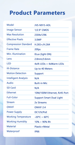 N915-ADL kamera keamanan luar ruangan 3MP, penglihatan malam sudut lebar <span class=keywords><strong>Sensor</strong></span> CMOS DWDR <span class=keywords><strong>Smart</strong></span> Defog Cloud/NVR penyimpanan untuk pencitraan jelas - Product Image 6