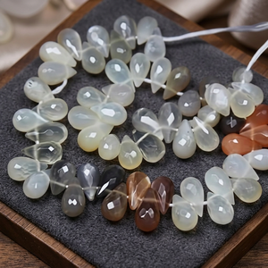 Natural Multi Color Moonstone Teardrop Cut <b>Large</b> Loose <b>Beads</b> Gemstones Gopika Third Party Certified Wholesale Fine Gems - Product Image 3