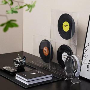 Boîte de présentation en acrylique pour décoration de disques vinyles 30x7x30cm, ornement à thème musical en plastique acrylique, article de décoration pour meuble <span class=keywords><strong>TV</strong></span> - Product Image 5