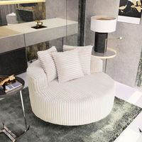 Fauteuil d'appoint moderne gris foncé en fausse fourrure, rembourré en mousse, dossier incurvé, pour appartement et salon