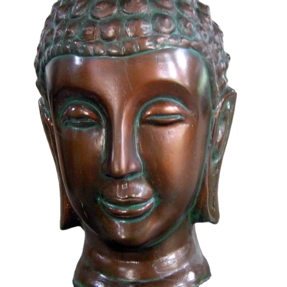 アンティーク仏頭グラスファイバー強化プラスチック彫刻座位瞑想
