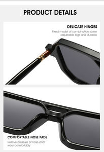 Gran oferta 2023, gafas de sol con montura cuadrada para hombre, gafas de sol cuadradas de lujo para hombre UV 400, gafas de sol con montura cuadrada de gran tamaño, gafas <span class=keywords><strong>2022</strong></span> - Product Image 5