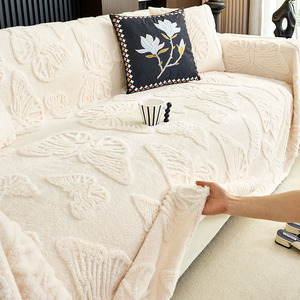 Funda de Sofá de Lujo Estilo Crema 2026 con Estampado de Mariposas - Manta de Sofá Antideslizante Todo Incluido <span class=keywords><strong>para</strong></span> Sala de Estar Moderna - Product Image 2