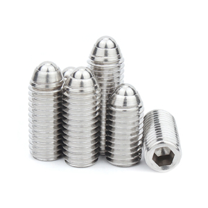 <strong>Plain</strong> Stainless Steel Headless Hex <strong>Socket</strong> Ball End Spring Plunger Ball Tip Set Screw Ball End Point Grub Set Screw - Product Image 1