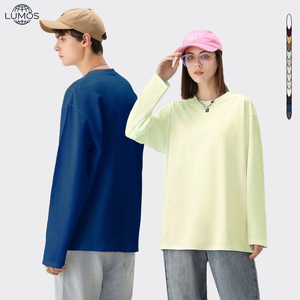 Camiseta de <span class=keywords><strong>Manga</strong></span> <span class=keywords><strong>Larga</strong></span> para <span class=keywords><strong>Hombre</strong></span>, Cuello Redondo, 100% Algodón, 230g, Corte Holgado, con Impresión Personalizada en Serigrafía - Product Image 2