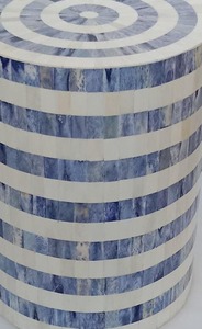 Mesita de noche elegante con incrustaciones de hueso de diseño para pasillo de dormitorio o área de descanso disponible a un precio asequible - Product Image 4