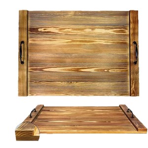 Plateau de cuisine en bois massif, rectangulaire, couvercle de cuisinière, plateau de service durable pour la cuisson et la présentation des aliments - Product Image 3