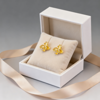 Modische Hängeohrringe 925 Sterling Silber Vergoldet Luxuriöses Trendiges Schmetterling-Orchideen-Blumen-Design für Hochzeiten Partys Geschenke
