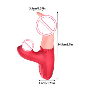 Vibratore a 10 Modalità con Funzione di Leccata e Spinta, Dildo Rosa, Stimolatore Clitorideo, Strumento per il Piacere del Punto G in ABS+Silicone - Product Image 6