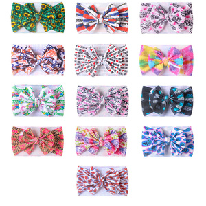 Nouveaux accessoires pour <span class=keywords><strong>cheveux</strong></span> pour enfants, <span class=keywords><strong>bandeau</strong></span> en tissu DIY avec nœud papillon imprimé pour bébé, <span class=keywords><strong>bandeau</strong></span> pour <span class=keywords><strong>cheveux</strong></span> - Product Image 2
