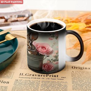 Ceramic Mug 11oz Frosted Black Heat Sensitive Tea Coffee <b>Cup</b> <b>Reusable</b> Long Lifespan - Product Image 5