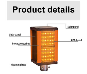Lampada di Segnalazione LED Sincronizzata Antiappannamento (Alimentazione Solare e <span class=keywords><strong>a</strong></span> Corrente) ad Alta Intensità con Riflettore Prismatico Diffuso Portatile - Product Image 5