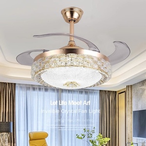 พัดลมเพดาน220V ไร้ใบพัดขนาด42นิ้ว110V พร้อมโคมไฟ LED ดีไซน์เนอร์