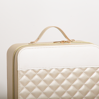 Boîte cadeau rigide de haute qualité en cuir PU personnalisé avec fermeture éclair, poignée en PU, pour bijoux et cosmétiques