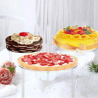 Support à gâteau rond à 3 niveaux en acrylique, transparent et alimentaire, en stock, faible MOQ pour les grossistes mondiaux de fournitures de fête