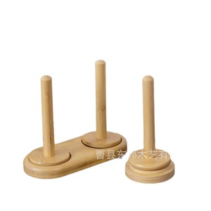 Wooden Yarn Spool Holder <b>Desktop</b> Solid Wood Rotatable Knitting Winder Base Single Axis Dual Axis Yarn Rack - Product Image 4
