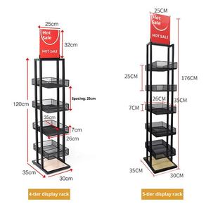 Prateleira de Armazenamento de Snacks em Metal Ecológico Moderno Personalizada de Dupla Face, 5 Camadas, Pintura a Ferro, 300mm - Product Image 1