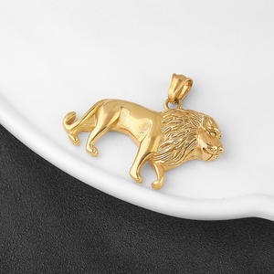 Collar de joyería hip hop personalizado con colgante de león africano de acero inoxidable para hombre - Product Image 3