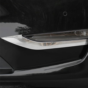 Accesorios externos cromados de acero inoxidable automotriz adecuados para Tesla 2021 MODELO <span class=keywords><strong>Y</strong></span> tira decorativa de luz antiniebla delantera - Product Image 5