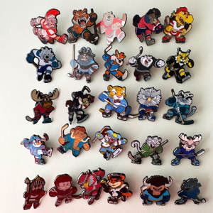 Pin de solapa de metal de aleación de zinc, personalizado, 2D y 3D, con diseño de personaje, para rugby, <span class=keywords><strong>hockey</strong></span> sobre hielo, mascota, insignias, recuerdos deportivos, venta al por mayor - Product Image 5